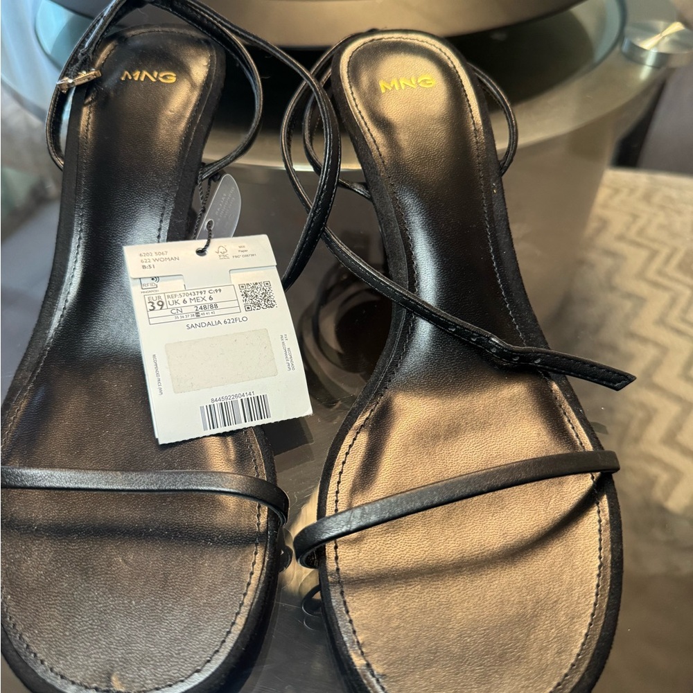 Mango Sleek Black Sandals